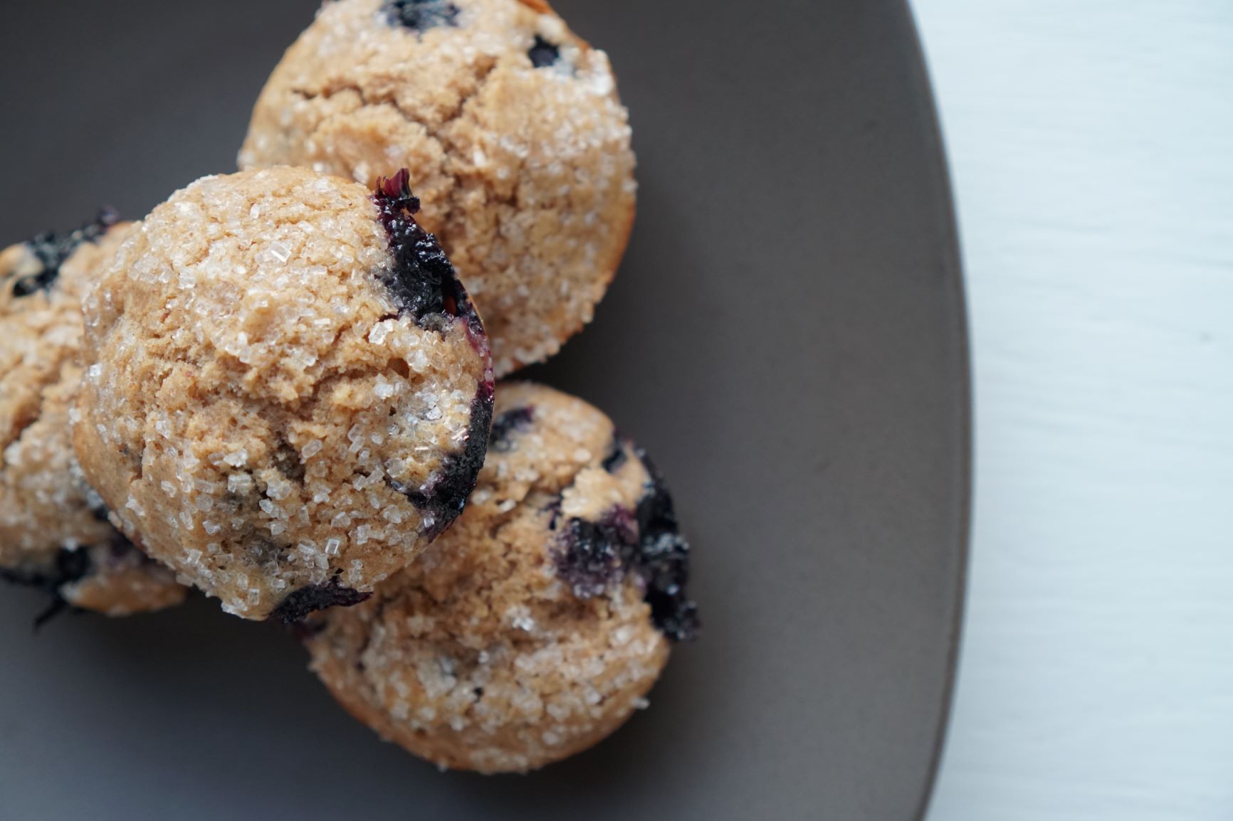 Healthy-ish Blueberry Muffins (Egg-free!)
