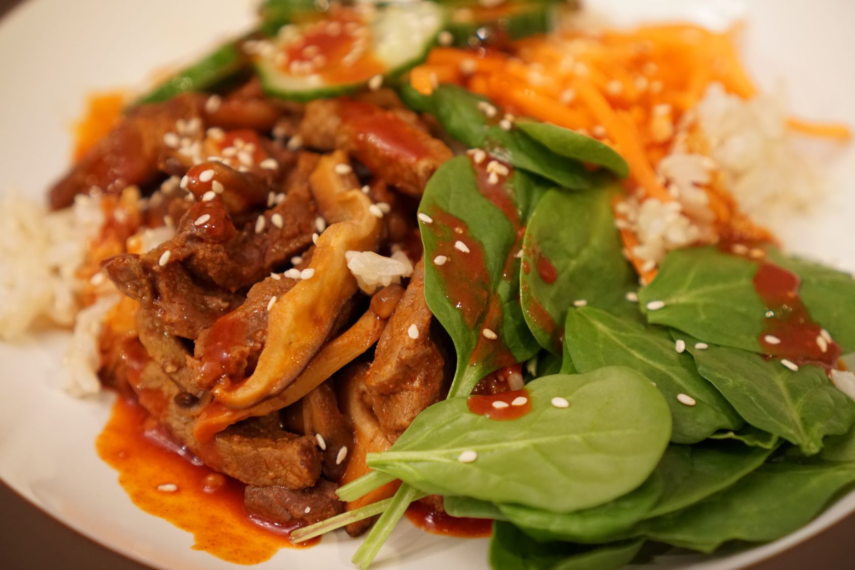 Instant Pot: Spicy Beef and Shiitake Mushroom Rice Bowls